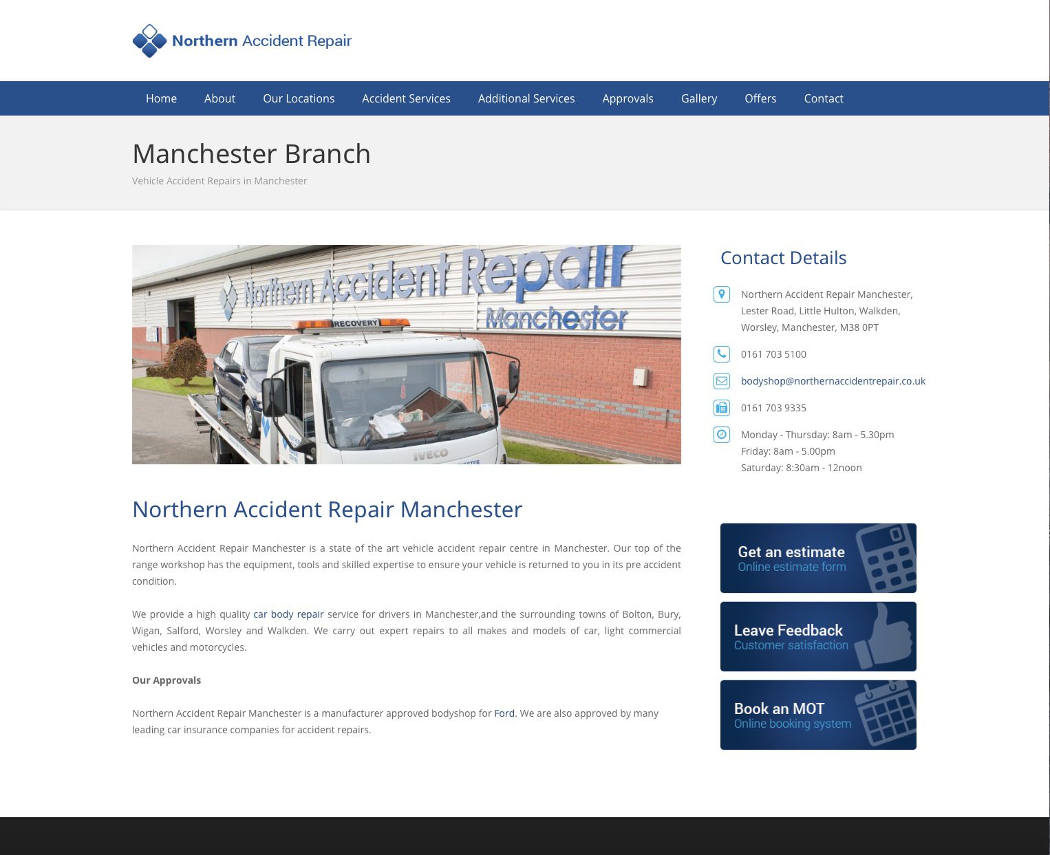 Commercial photography for Northern Accident Repair